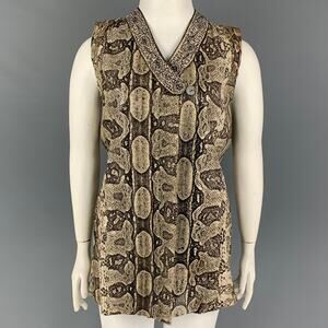 VINTAGE Size M Beige Brown Snake Skin A-Line Vest